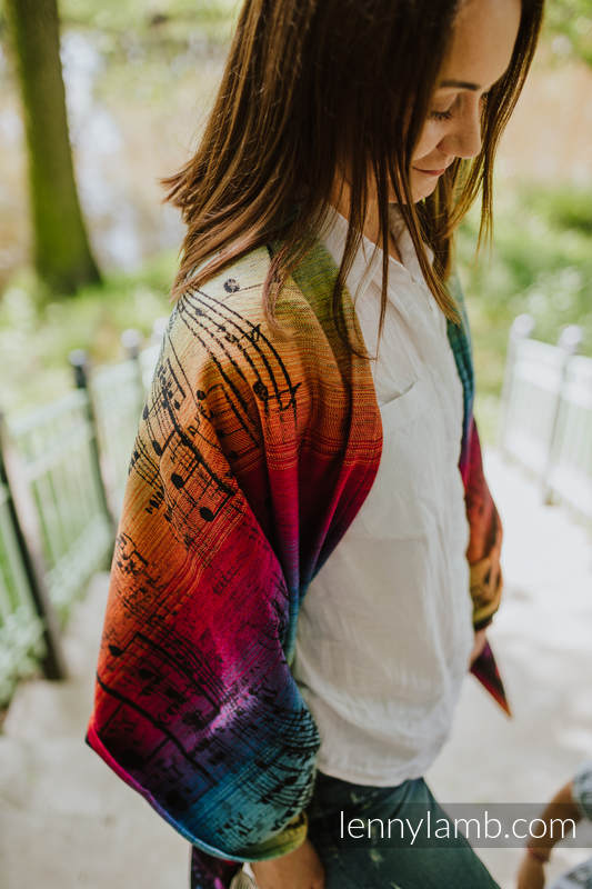 Lenny Lamb - Shawl made of wrap fabric (100% cotton) - SYMPHONY RAINBOW DARK SYMPHONY RAINBOW DARK