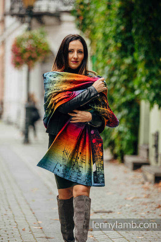 Lenny Lamb - Shawl made of wrap fabric (100% cotton) - SYMPHONY RAINBOW DARK SYMPHONY RAINBOW DARK