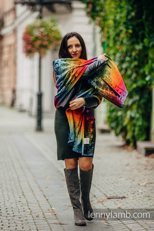 Lenny Lamb - Shawl made of wrap fabric (100% cotton) - SYMPHONY RAINBOW DARK SYMPHONY RAINBOW DARK