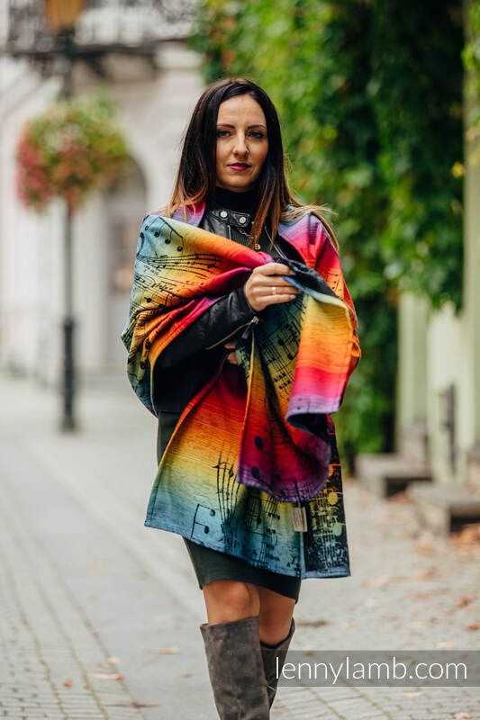 Lenny Lamb - Shawl made of wrap fabric (100% cotton) - SYMPHONY RAINBOW DARK SYMPHONY RAINBOW DARK