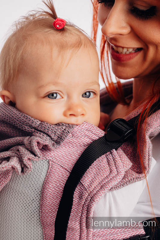 Lenny Lamb - LennyGo Ergonomic Mesh Carrier LITTLE HERRINGBONE OMBRE PINK