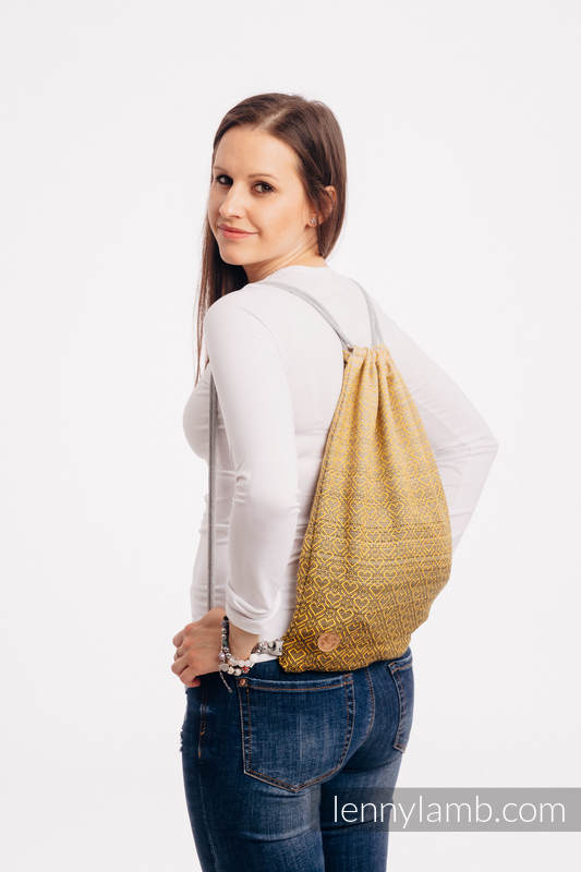 Lenny Lamb - Sackpack made of wrap fabric (100% cotton) - BIG LOVE - OMBRE YELLOW - standard size 32cmx43cm BIG LOVE OMBRE YELLOW