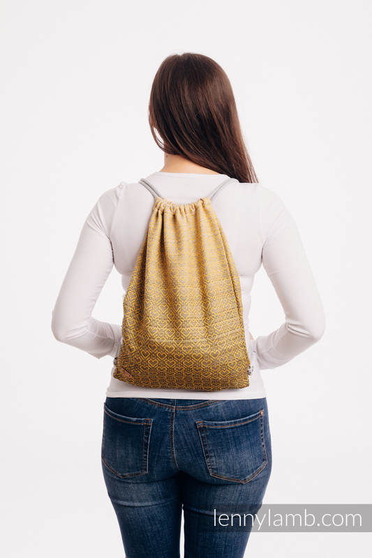 Lenny Lamb - Sackpack made of wrap fabric (100% cotton) - BIG LOVE - OMBRE YELLOW - standard size 32cmx43cm BIG LOVE OMBRE YELLOW