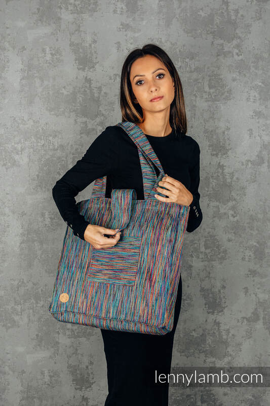 Lenny Lamb - Shoulder bag made of wrap fabric (100% cotton) - COLORFUL WIND - standard size 37cmx37cm COLORFUL WIND