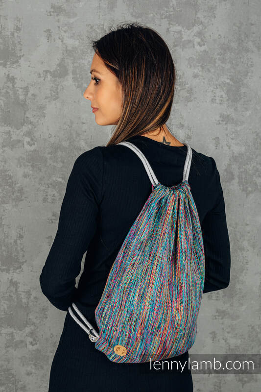 Lenny Lamb - Sackpack made of wrap fabric (100% cotton) - COLORFUL WIND - standard size 32cmx43cm COLORFUL WIND