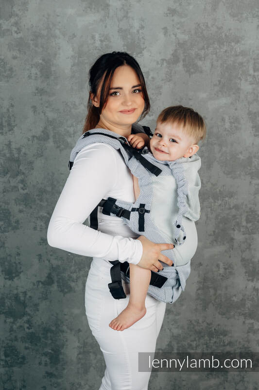 Lenny Lamb - My First Baby Carrier - LennyUpGrade with Mesh LITTLE HERRINGBONE GREY