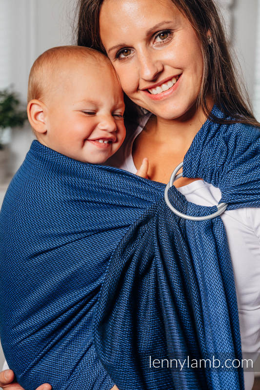 Lenny Lamb - Ring Sling - COBALT - 100% Cotton - Herringbone Weave -  with gathered shoulder - standard 1.8m (grade B) COBALT B