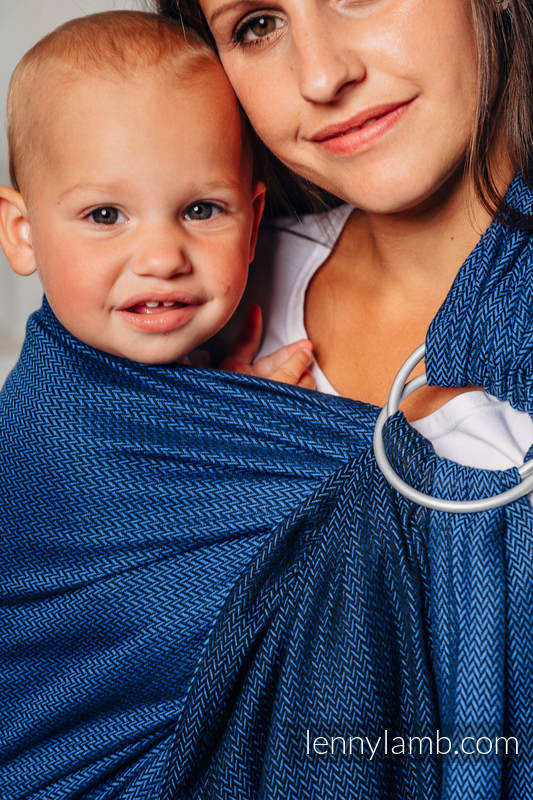 Lenny Lamb - Ring Sling - COBALT - 100% Cotton - Herringbone Weave -  with gathered shoulder - standard 1.8m (grade B) COBALT B