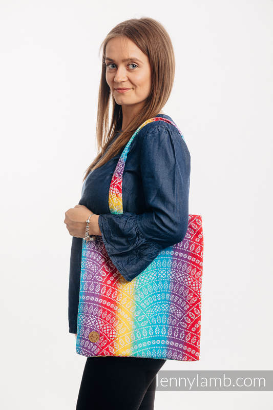 Lenny Lamb - Shopping bag made of wrap fabric (100% cotton) - PEACOCK’S TAIL - FUNFAIR  PEACOCK S TAIL FUNFAIR