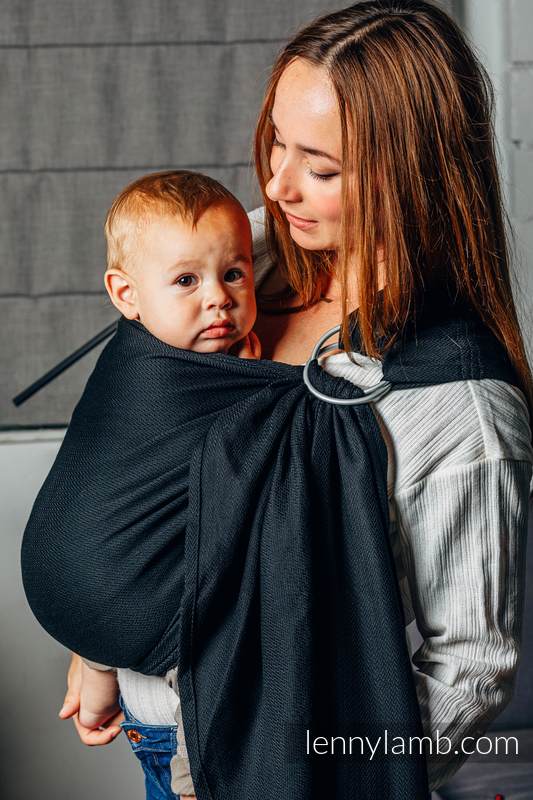 Lenny Lamb - Ring Sling LITTLE HERRINGBONE EBONY BLACK