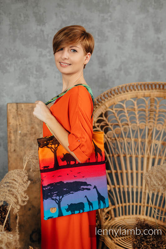Lenny Lamb - Shopping bag made of wrap fabric (100% cotton) - RAINBOW SAFARI 2.0 RAINBOW SAFARI