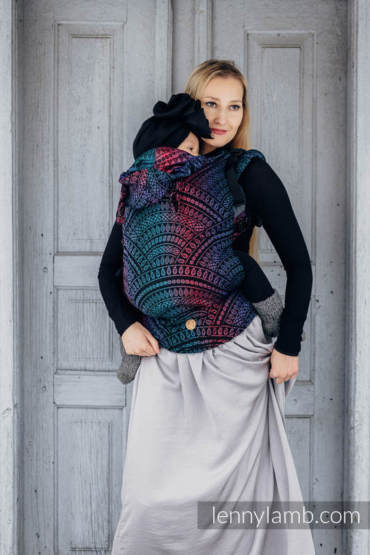 Lenny Lamb - Ергономична раница LennyGo PEACOCK S TAIL BLACK OPAL