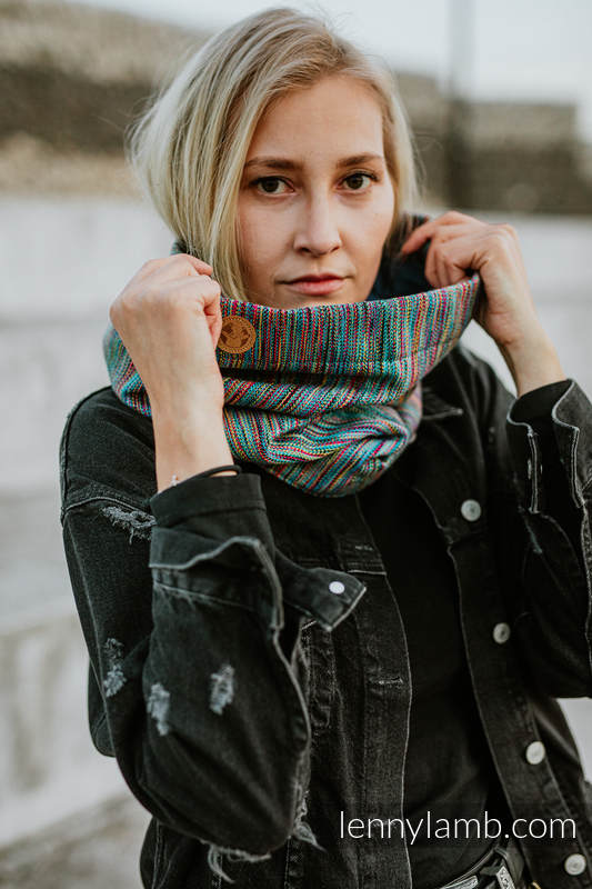Lenny Lamb - Snood Scarf (100% cotton) - COLORFUL WIND & LAPIS LAZULI COLORFUL WIND LAPIS LAZULI