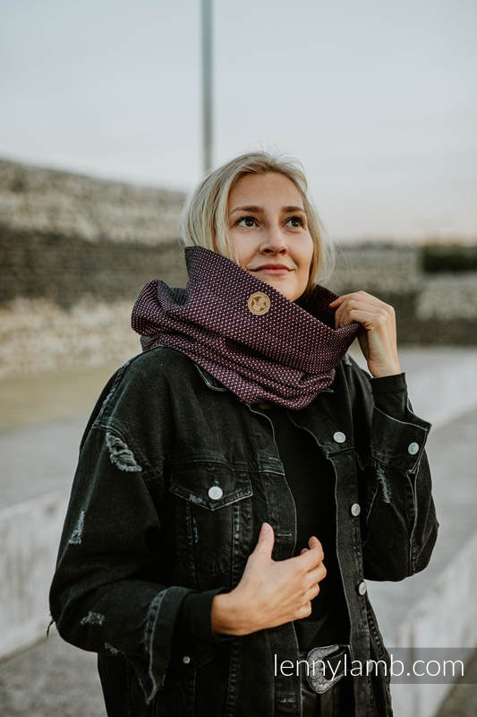 Lenny Lamb - Snood Scarf (Outer fabric - 60% cotton 28% linen 12% tussah silk; Lining - 100% cotton) - LITTLE PEARL - VARIETE & BLACK LITTLE PEARL VARIETE BLACK