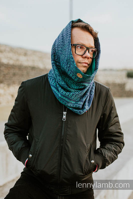 Lenny Lamb - Snood Scarf (100% cotton) - PEACOCK’S TAIL - PROVANCE & TURQUOISE PEACOCK S TAIL PROVANCE TURQUOISE