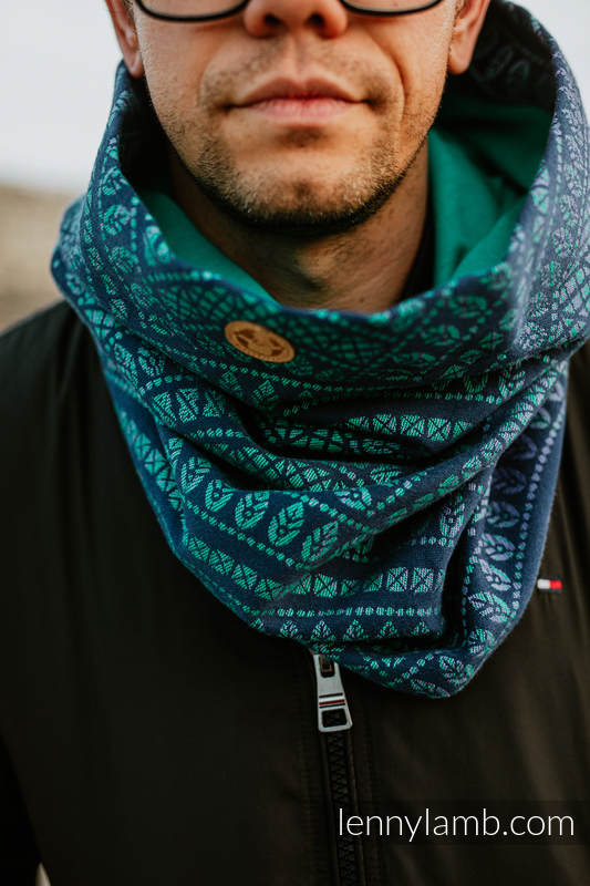 Lenny Lamb - Snood Scarf (100% cotton) - PEACOCK’S TAIL - PROVANCE & TURQUOISE PEACOCK S TAIL PROVANCE TURQUOISE