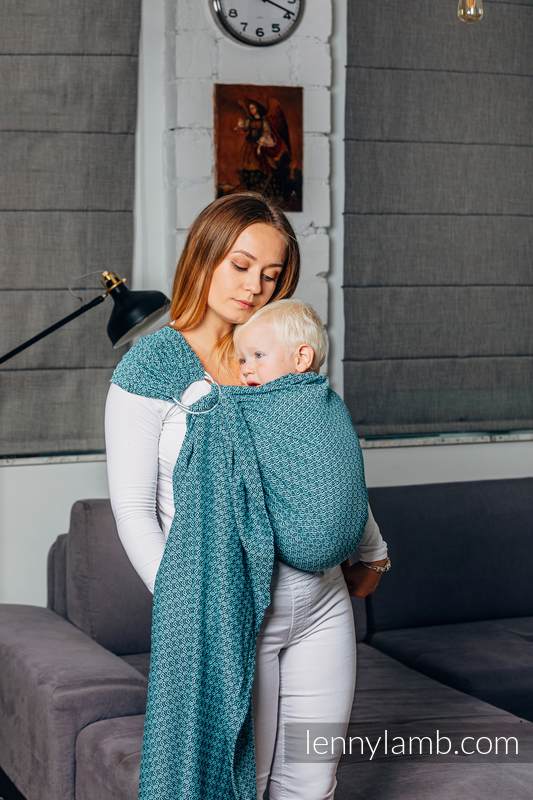 Lenny Lamb - Ring Sling - LITTLELOVE AMAZONITE - 100% Cotton - Jacquard Weave -  with gathered shoulder - standard 1.8m LITTLELOVE AMAZONITE