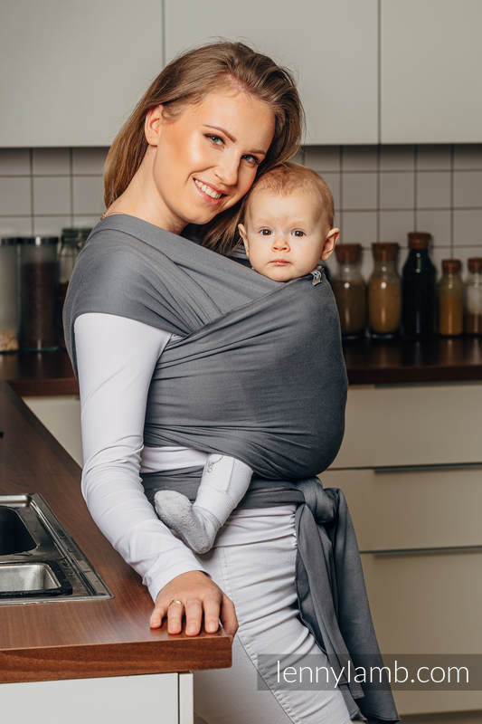 Lenny Lamb - Stretchy/Elastic Baby Sling - Anthracite - standard size 5.0 m 