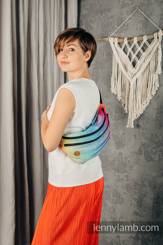 Lenny Lamb - Waist Bag made of woven fabric RAINBOW LACE SILVER