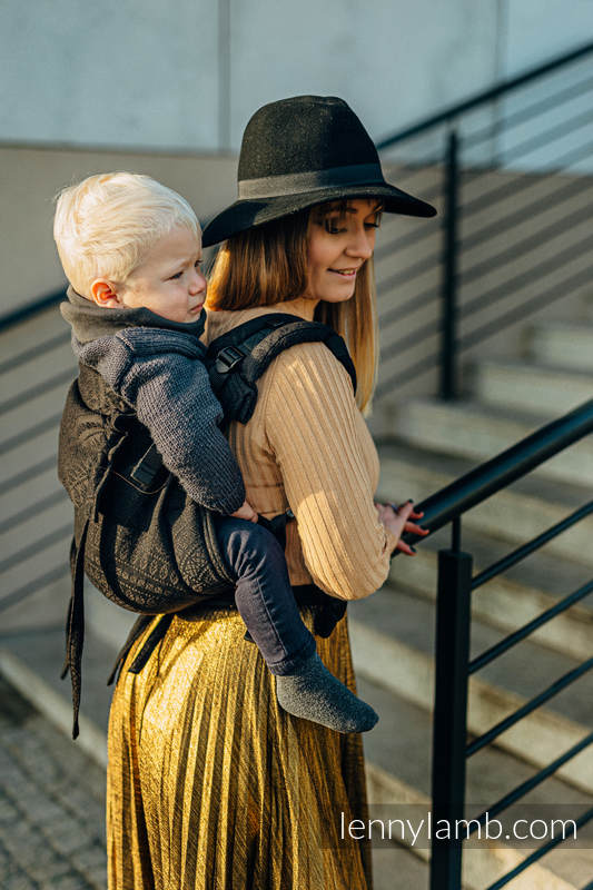 Lenny Lamb - Lenny Buckle Onbuhimo baby carrier PEACOCK S TAIL PITCH BLACK