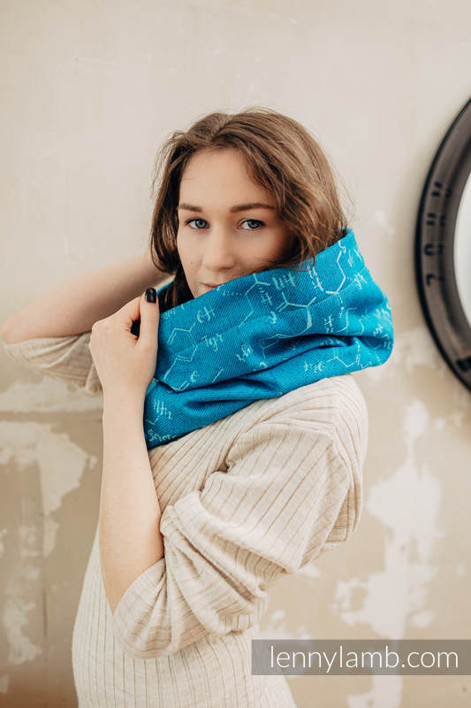 Lenny Lamb - Snood Scarf (Outer fabric - 72% cotton LOVE HORMONES LOVE OCEAN TURQUOISE