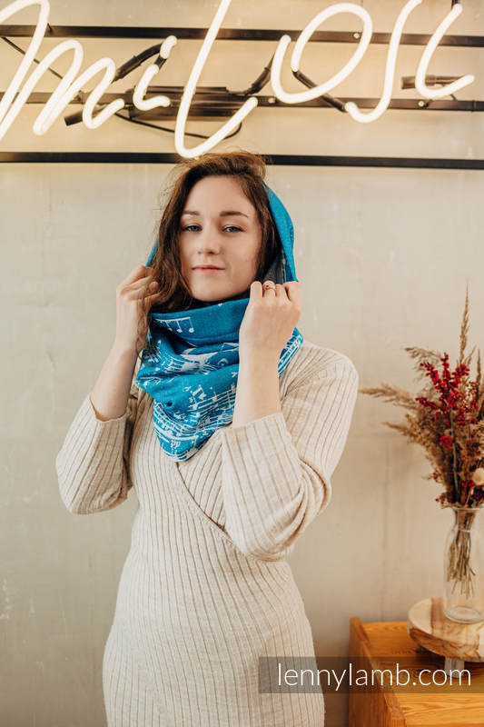 Lenny Lamb - Snood Scarf (Outer fabric - 51% cotton SYMPHONY ICY AQUAMARINE