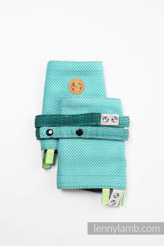 Lenny Lamb - Drool Pads & Reach Straps Set LITTLE HERRINGBONE OMBRE GREEN