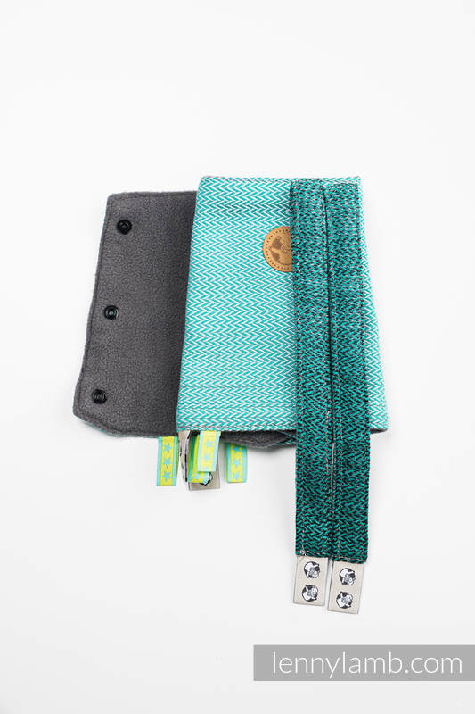 Lenny Lamb - Drool Pads & Reach Straps Set LITTLE HERRINGBONE OMBRE GREEN