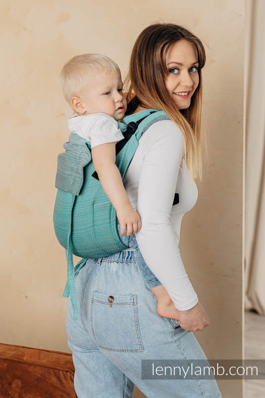 Lenny Lamb - Lenny Buckle Onbuhimo baby carrier LITTLE HERRINGBONE OMBRE GREEN