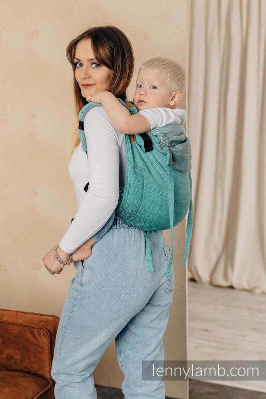 Lenny Lamb - Lenny Buckle Onbuhimo baby carrier LITTLE HERRINGBONE OMBRE GREEN