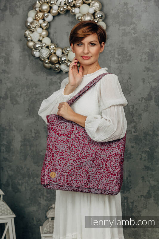 Lenny Lamb - Shoulder bag made of wrap fabric (100% cotton) - DOILY - MAROON STEEL - standard size 37cmx37cm DOILY MAROON STEEL