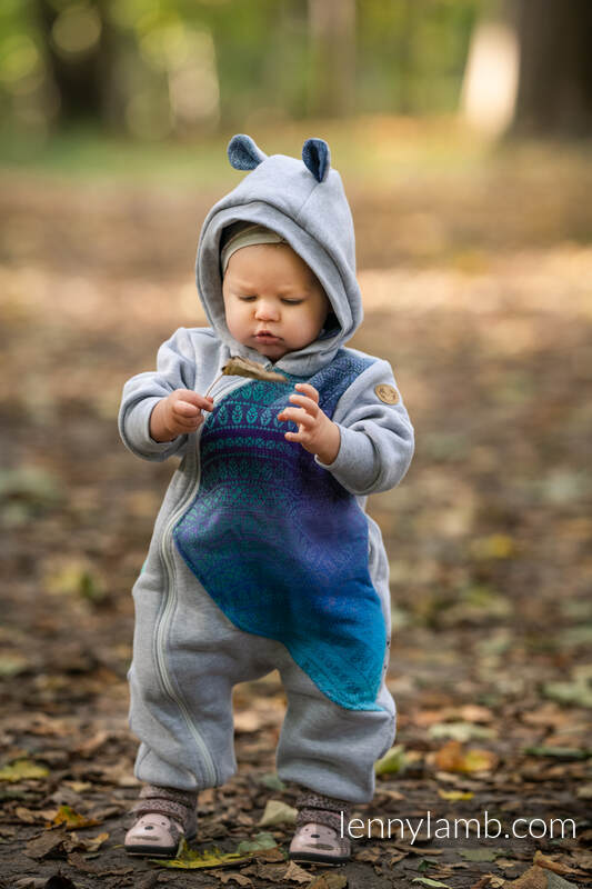 Lenny Lamb - Bear Romper - size 104 - Gray melange & Peacock's Tail  - Fantasy 