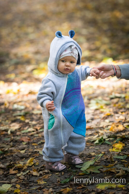 Lenny Lamb - Bear Romper - size 104 - Gray melange & Peacock's Tail  - Fantasy 