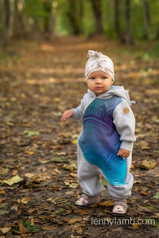 Lenny Lamb - Bear Romper - size 104 - Gray melange & Peacock's Tail  - Fantasy 