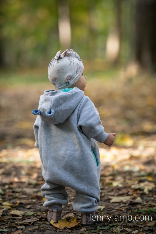 Lenny Lamb - Bear Romper - size 110 - Gray melange & Peacock's Tail  - Fantasy 