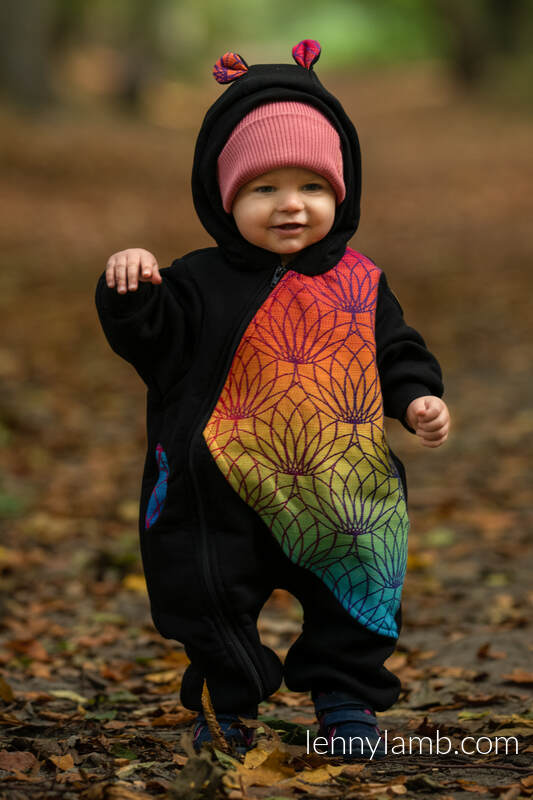 Lenny Lamb - Bear Romper - size 74 - Black & Rainbow Lotus 