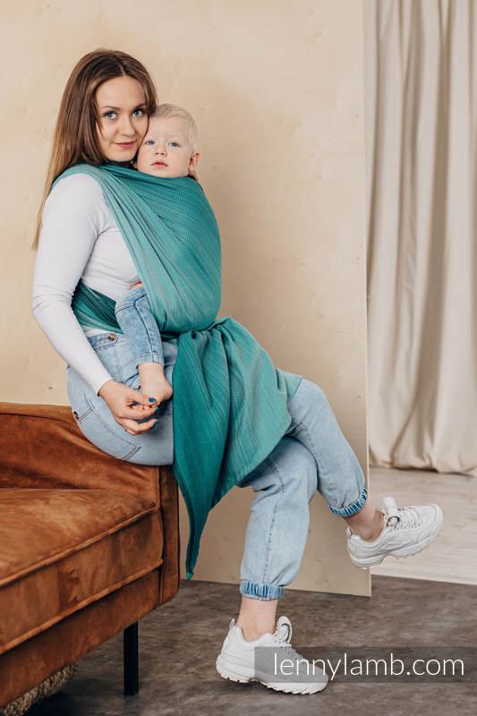 Lenny Lamb - Тъкан слинг-шал LITTLE HERRINGBONE OMBRE GREEN S B