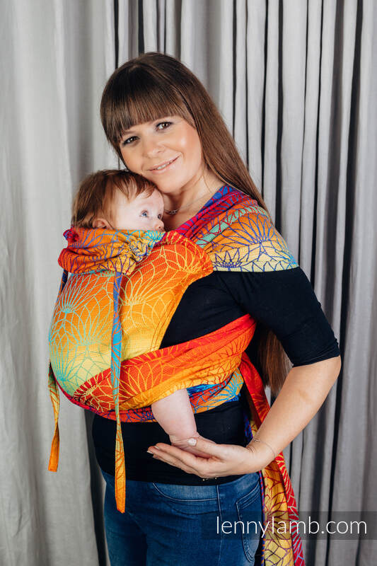 Lenny Lamb - WRAP-TAI carrier Mini with hood/ jacquard twill / 100% cotton / RAINBOW LOTUS WRAP TAI RAINBOW LOTUS