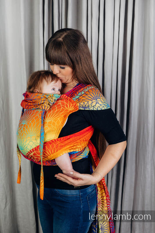 Lenny Lamb - WRAP-TAI carrier Mini with hood/ jacquard twill / 100% cotton / RAINBOW LOTUS WRAP TAI RAINBOW LOTUS