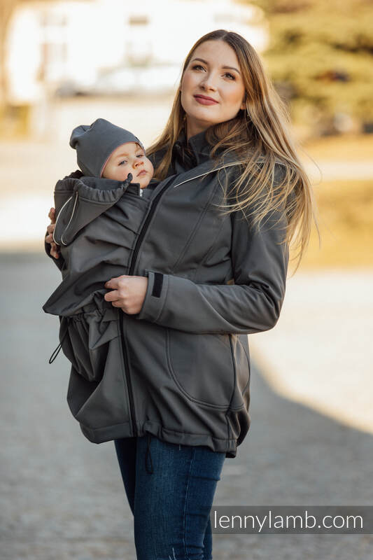 Lenny Lamb - Softshell Babywearing Coat - Grey - size S S
