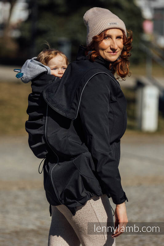 Lenny Lamb - Softshell Babywearing Coat - Black - size XL XL