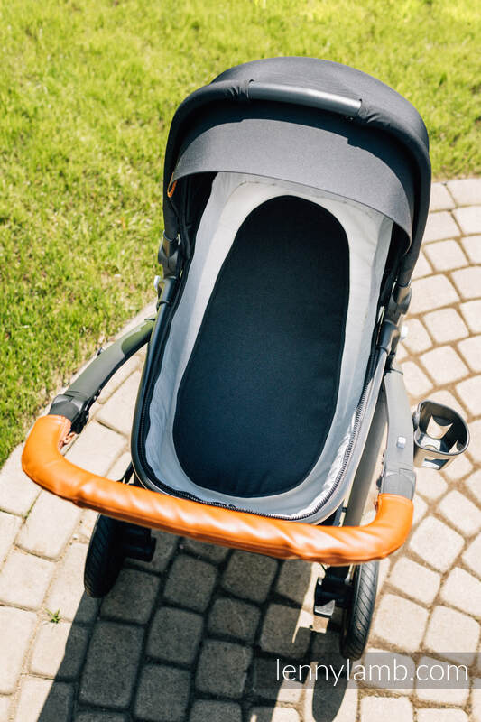 Lenny Lamb - Anti-sweat pram liner (for a bassinet) - LITTLE HERRINGBONE EBONY BLACK LITTLE HERRINGBONE EBONY BLACK