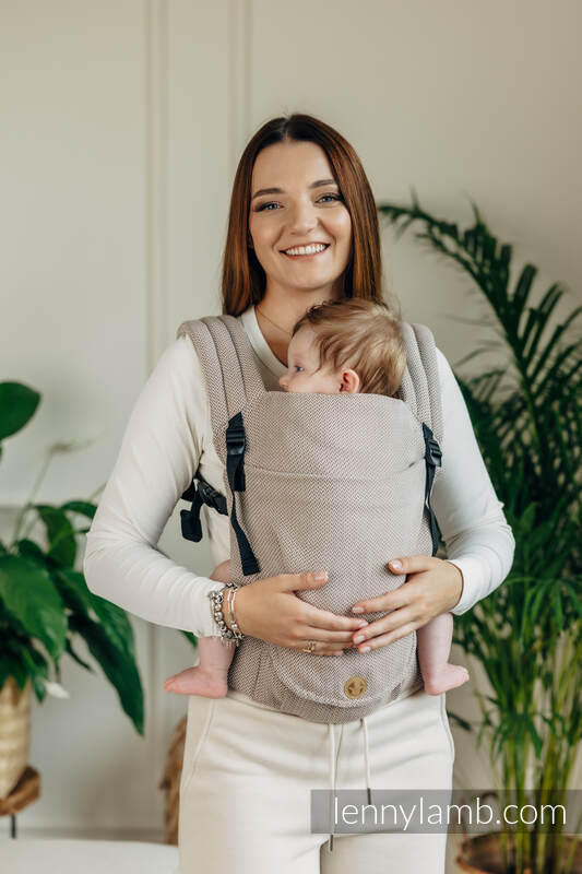 Lenny Lamb - My First Baby Carrier - LennyLight LITTLE HERRINGBONE ALMOND B
