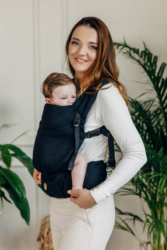 Lenny Lamb - My First Baby Carrier - LennyLight LITTLE HERRINGBONE EBONY BLACK B