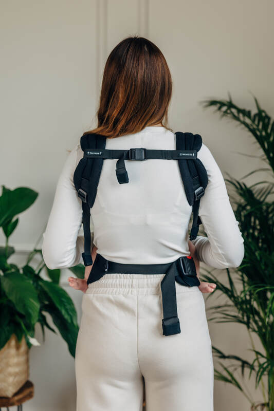 Lenny Lamb - My First Baby Carrier - LennyLight LITTLE HERRINGBONE EBONY BLACK B