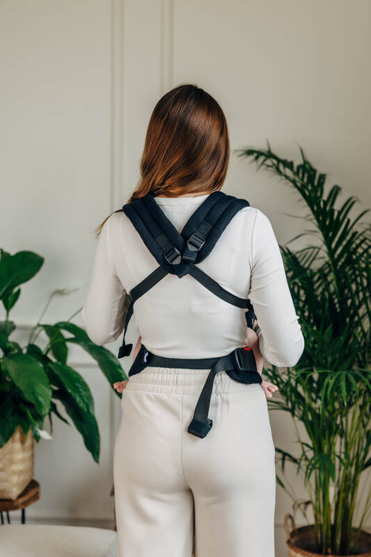 Lenny Lamb - My First Baby Carrier - LennyLight LITTLE HERRINGBONE EBONY BLACK B