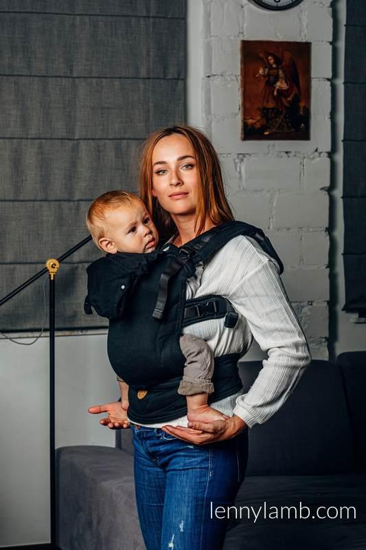 Lenny Lamb - My First Baby Carrier - LennyGo LITTLE HERRINGBONE EBONY BLACK B