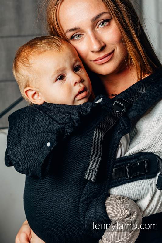 Lenny Lamb - My First Baby Carrier - LennyGo LITTLE HERRINGBONE EBONY BLACK B