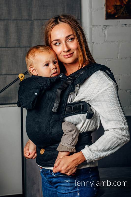 Lenny Lamb - My First Baby Carrier - LennyGo LITTLE HERRINGBONE EBONY BLACK B