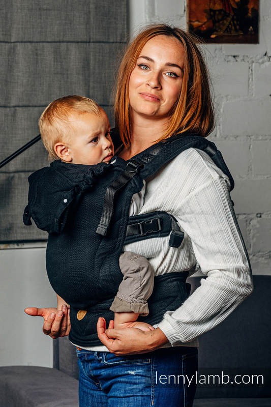 Lenny Lamb - My First Baby Carrier - LennyGo LITTLE HERRINGBONE EBONY BLACK B